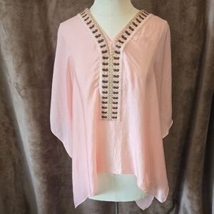 🌸 Floreat Pink‎ Embroidered Tunic – One Size